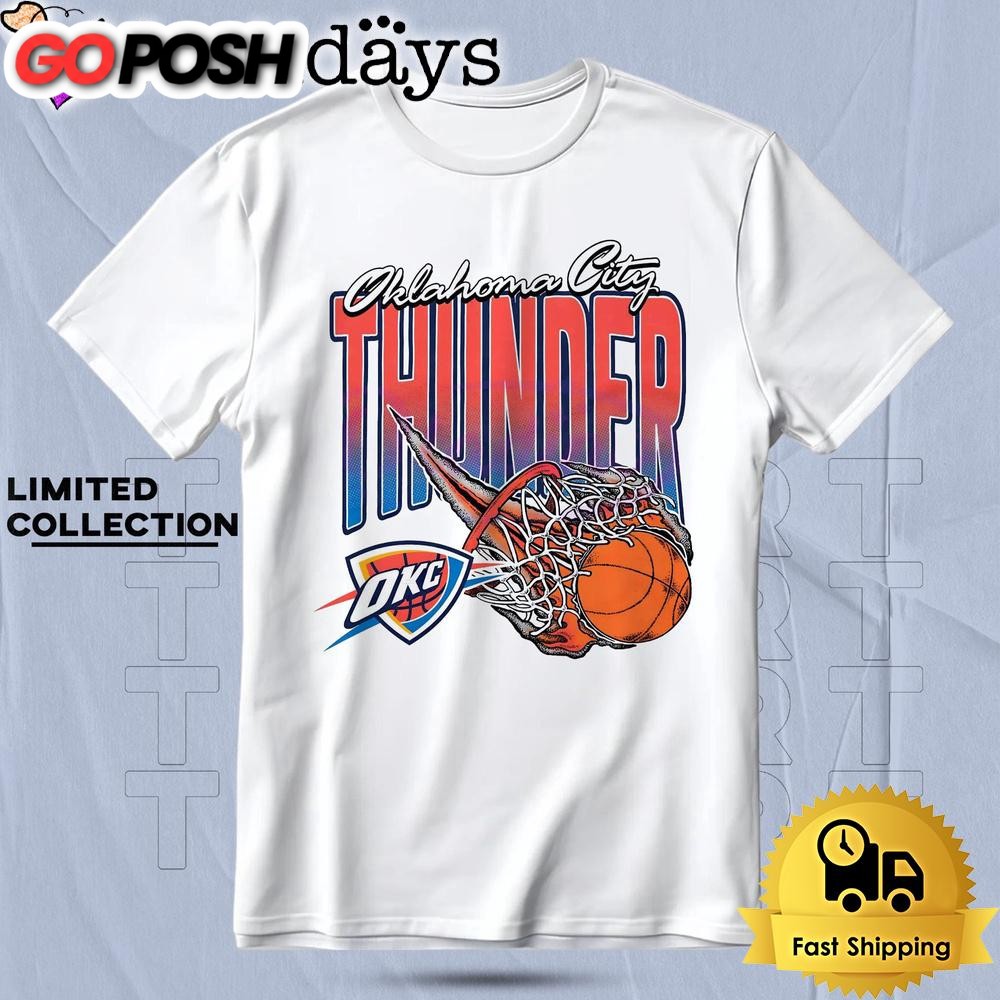 Oklahoma City Thunder Basketball On Fire Net Homage T Shirt