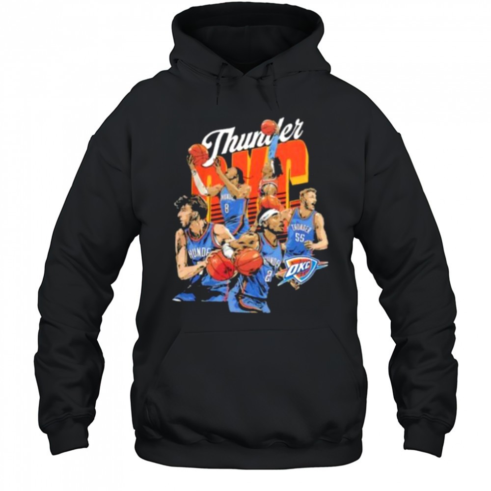 Oklahoma City Thunder basketball starting 5 players team stars caricature shirt