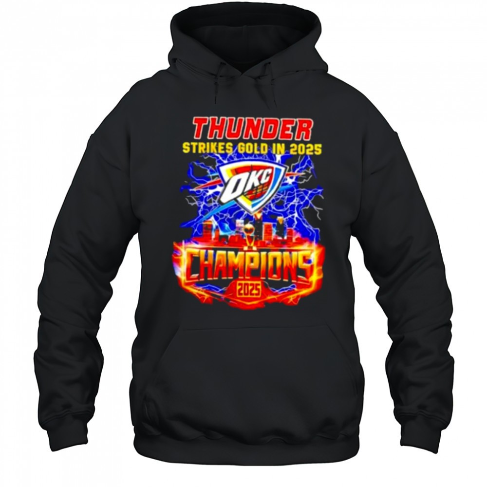 Oklahoma City Thunder Strikes Gold in 2025 Champion lightning shirt