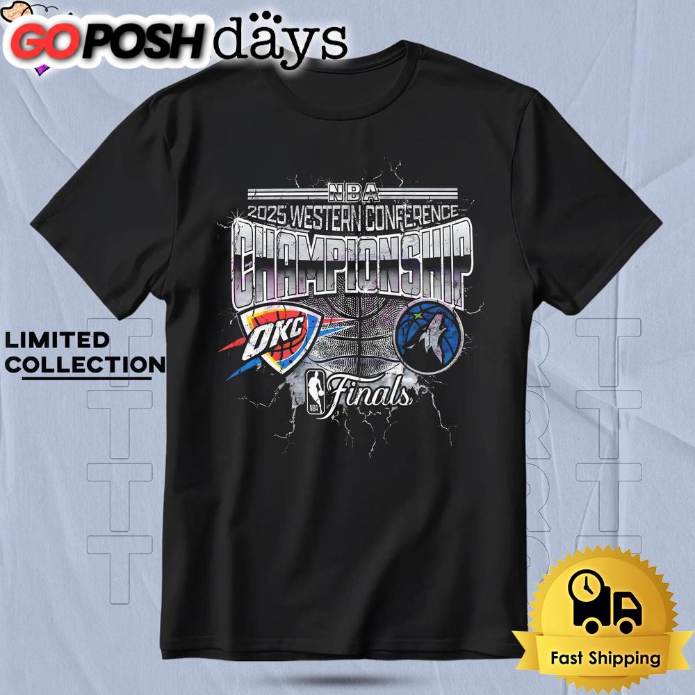 Oklahoma City Thunder Vs Minnesota Timberwolves 2025 Western Conference T Shirt