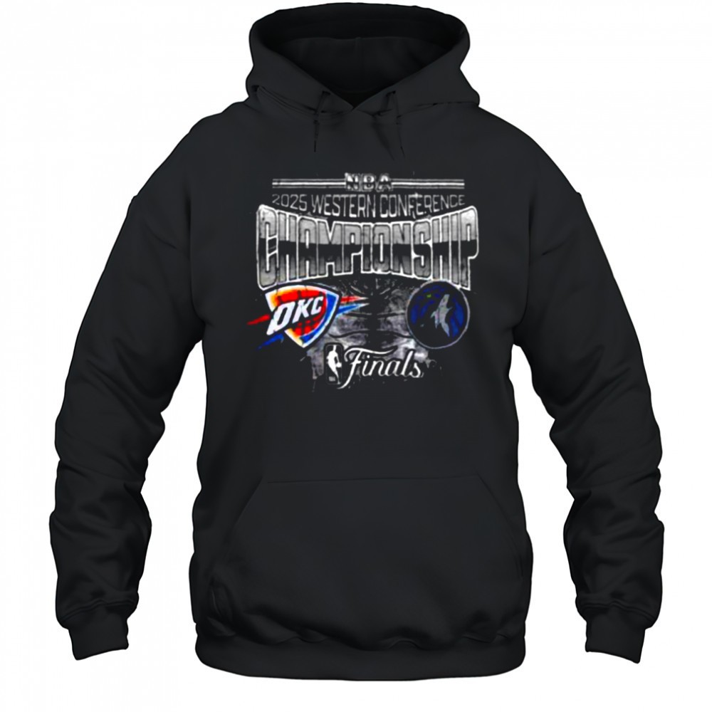Oklahoma City Thunder Vs Minnesota Timberwolves Matchup NBA 2025 Western Conference Finals Black T Shirt