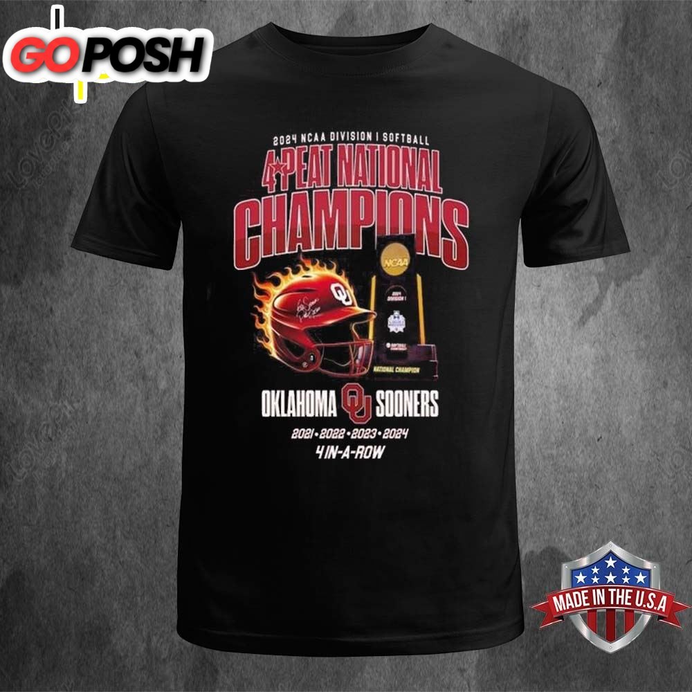 Oklahoma Sooners 4-Peat National Champions 2025-2025-2025-2025 T-shirt