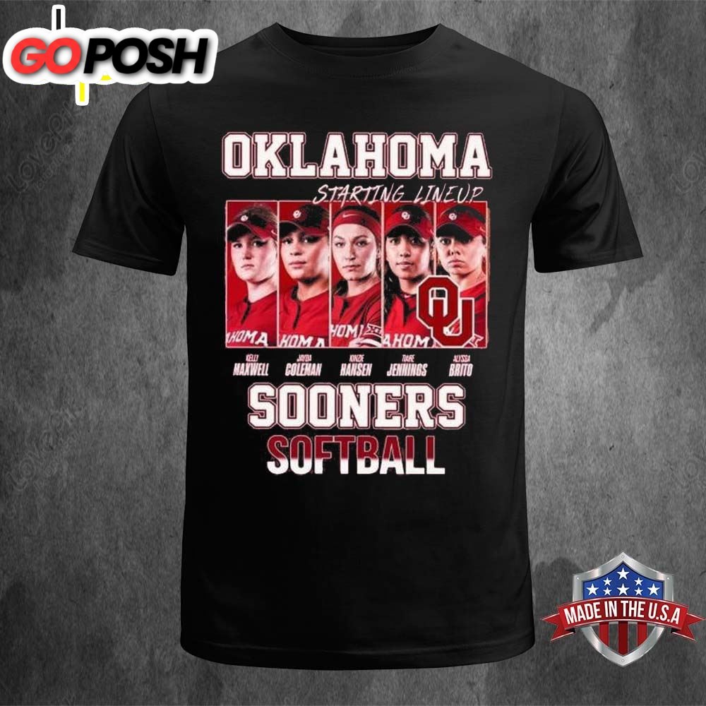 Oklahoma Sooners Starting Lineup Softball 2025 Unisex T-shirt