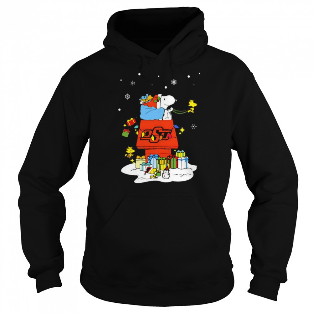 Oklahoma State Cowboys Santa Snoopy Wish You A Merry Christmas Shirt