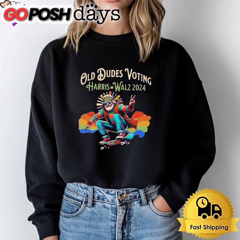 Old Dudes Voting For Harris Walz 2024 T Shi