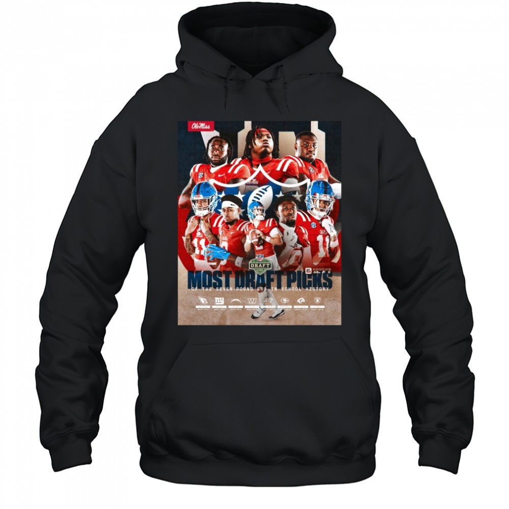 Ole Miss Rebels football Most Draft Picks Of The Seven-Round Era In School History 2025 NFL Draft Poster t-shirt