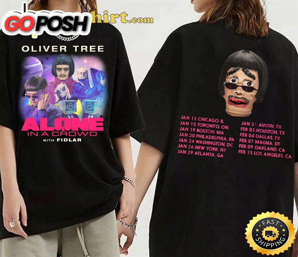 Oliver Tree Tour 2024 Alone In A Crowd Concert T-Shirt