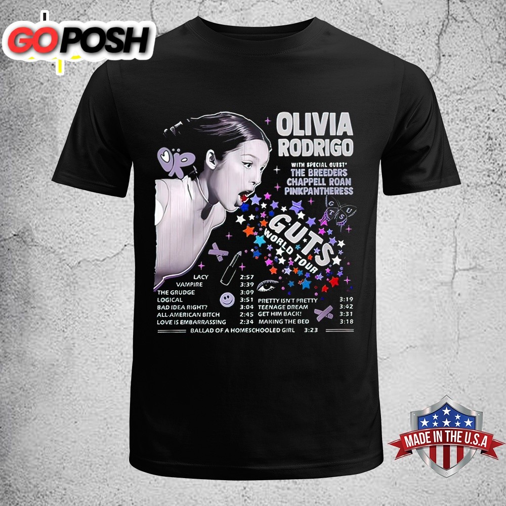 Olivia Rodrigo Guts World Tour 2025 Music Unisex T-Shirt