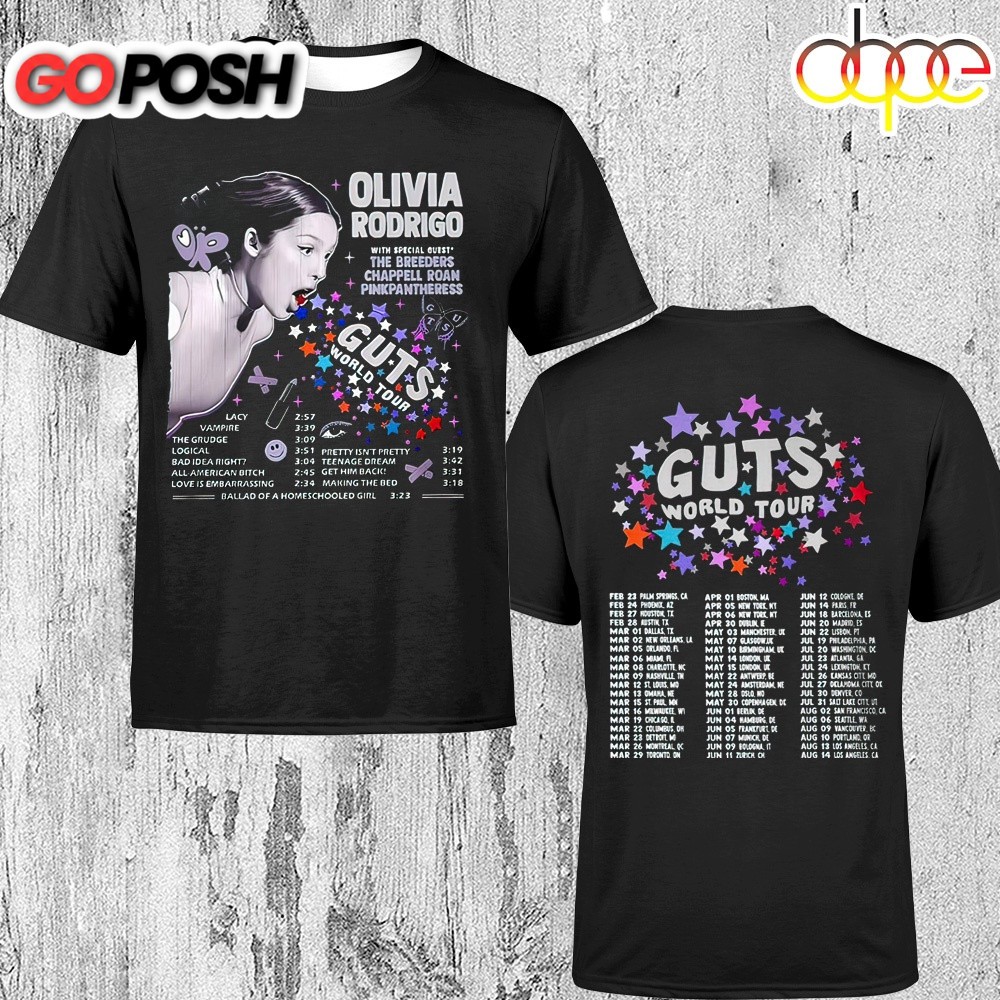Olivia Rodrigo Guts World Tour 2025 Unisex T-Shirt