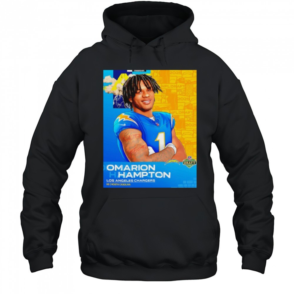 Omarion Hampton Los Angeles Chargers 2025 NFL Draft art shirt