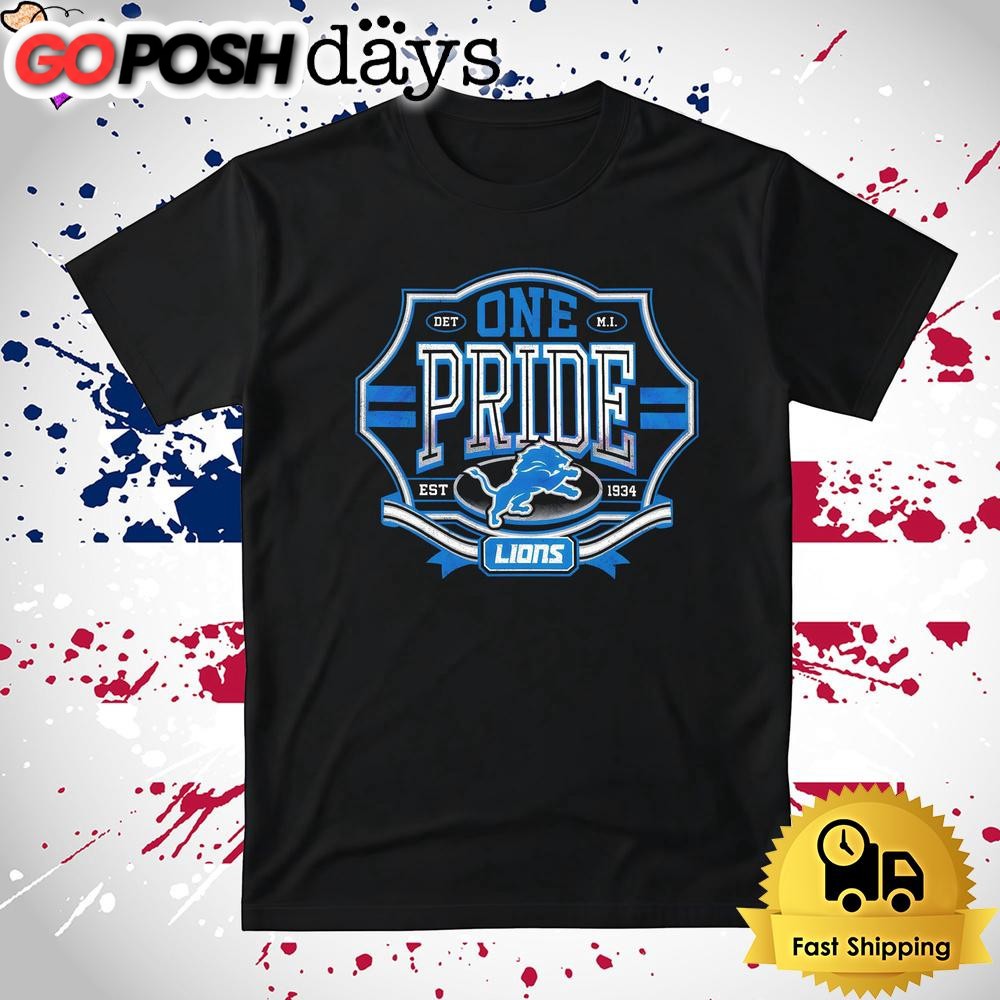 One Pride Detroit Lions Est 1934 Logo T Shirt