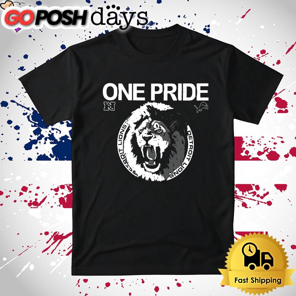 One Pride Detroit Lions Logo Mascot T Shirt