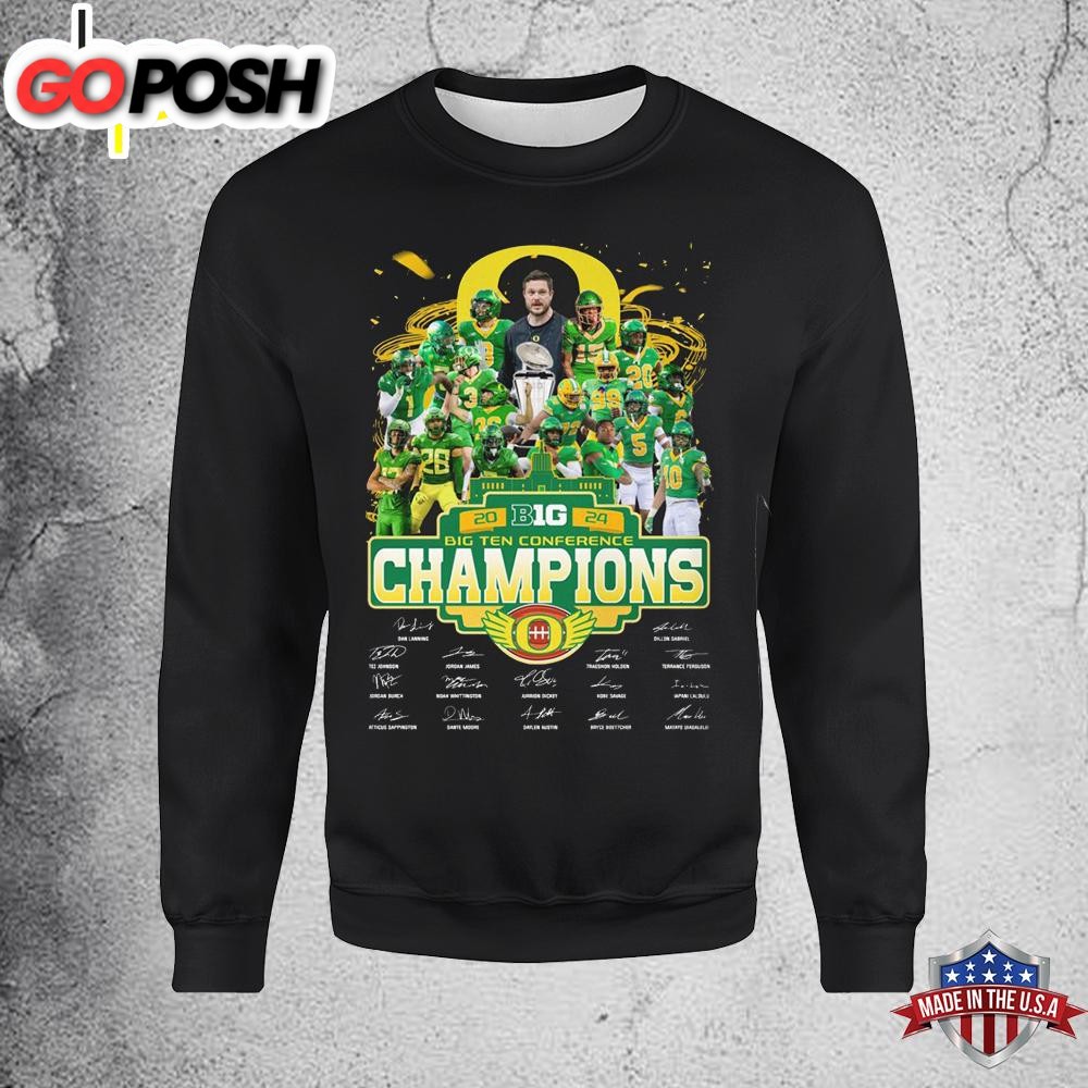 Oregon Ducks Big 10 Conference Champions Fan Celebrating 2024 Sweatshirt