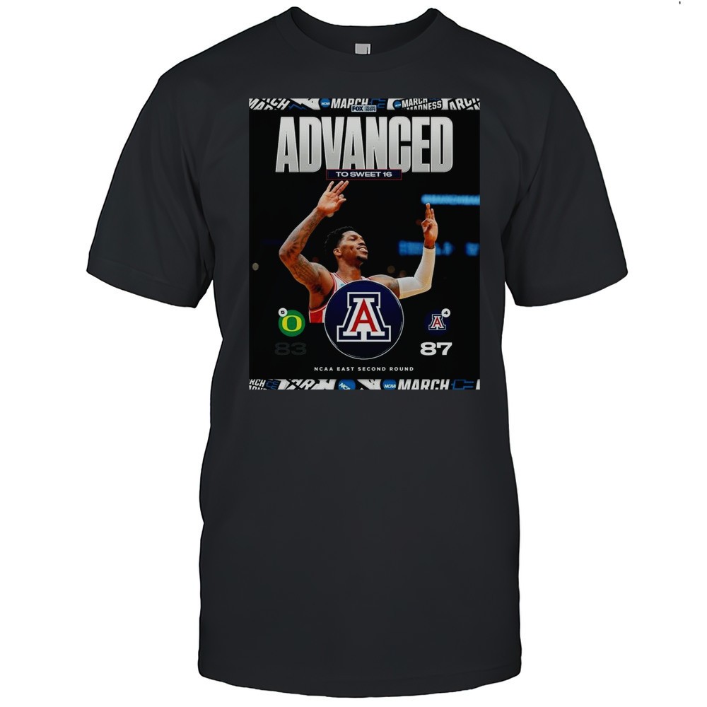oregon-ducks-vs-arizona-wildcats-final-score-83-87-advanced-to-sweet-16-ncaa-eas-wz14xr1u Oregon Ducks Vs Arizona Wildcats Final Score 83 87 Advanced To Sweet 16 NCAA East Second Round 2025 T-shirt