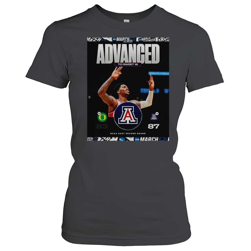 oregon-ducks-vs-arizona-wildcats-final-score-83-87-advanced-to-sweet-16-ncaa-eas-wz14xr1u Oregon Ducks Vs Arizona Wildcats Final Score 83 87 Advanced To Sweet 16 NCAA East Second Round 2025 T-shirt