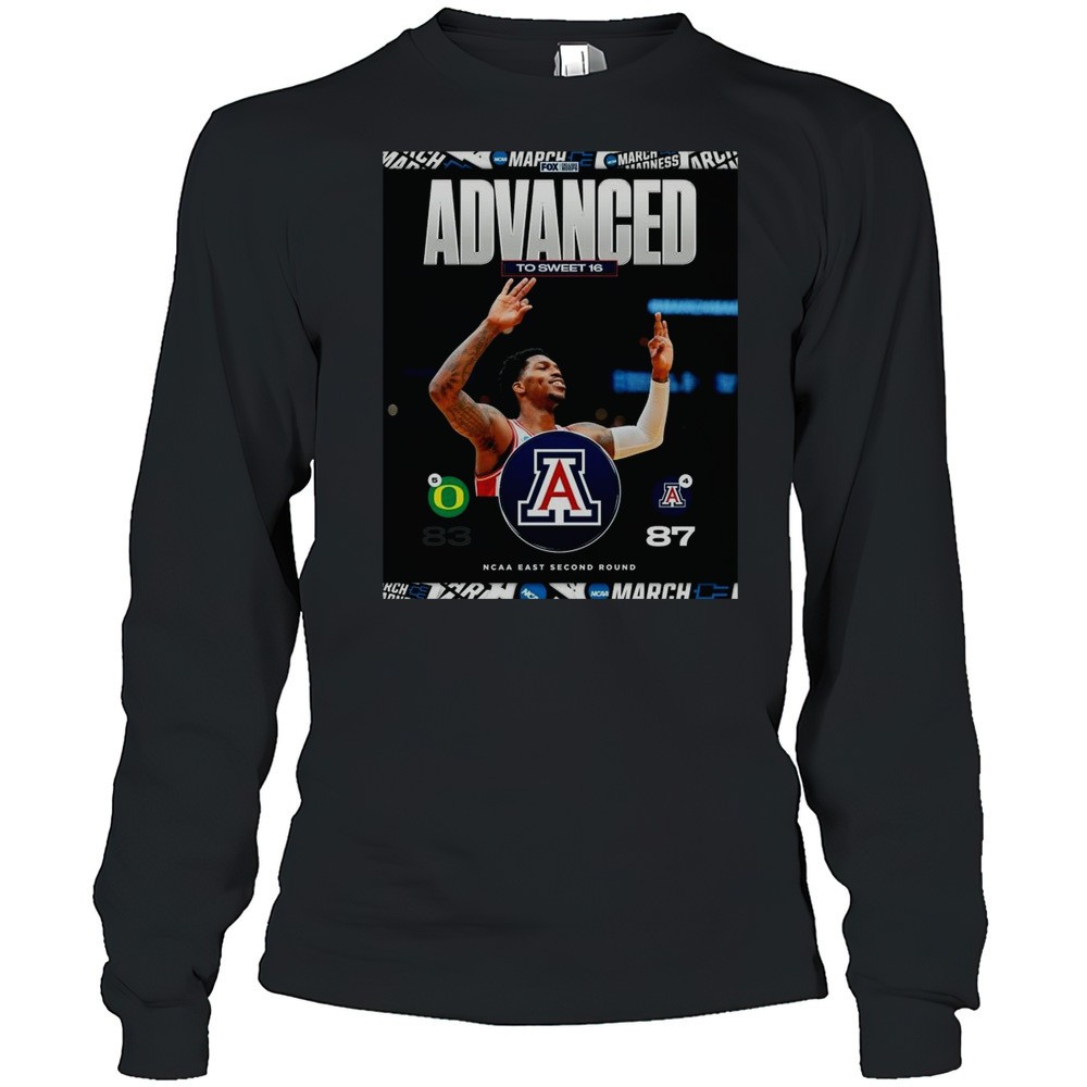 oregon-ducks-vs-arizona-wildcats-final-score-83-87-advanced-to-sweet-16-ncaa-eas-wz14xr1u Oregon Ducks Vs Arizona Wildcats Final Score 83 87 Advanced To Sweet 16 NCAA East Second Round 2025 T-shirt