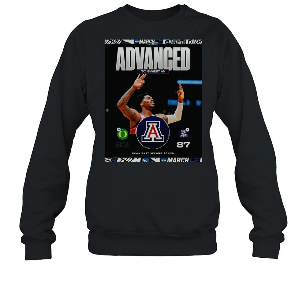 Oregon Ducks Vs Arizona Wildcats Final Score 83 87 Advanced To Sweet 16 NCAA East Second Round 2025 T-shirt