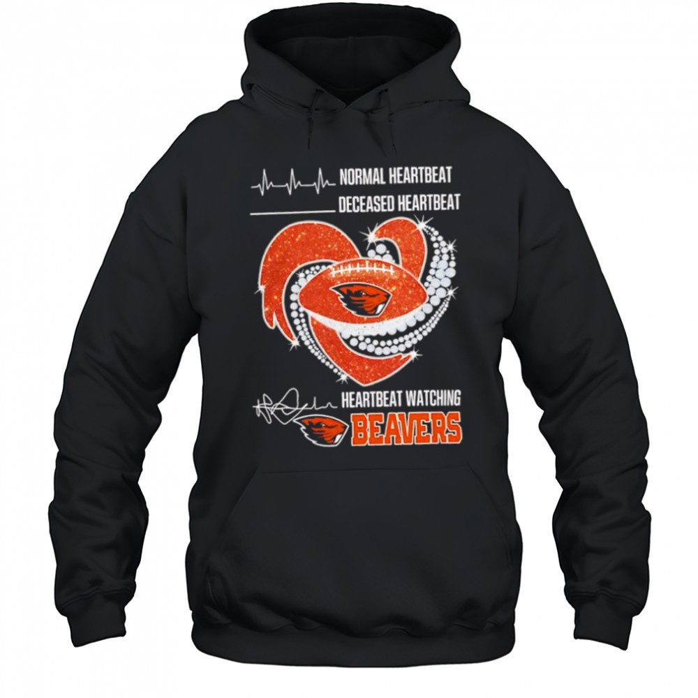 Oregon State Beaver Normal Heartbeat Deceased Heartbeat Diamond Heart shirt
