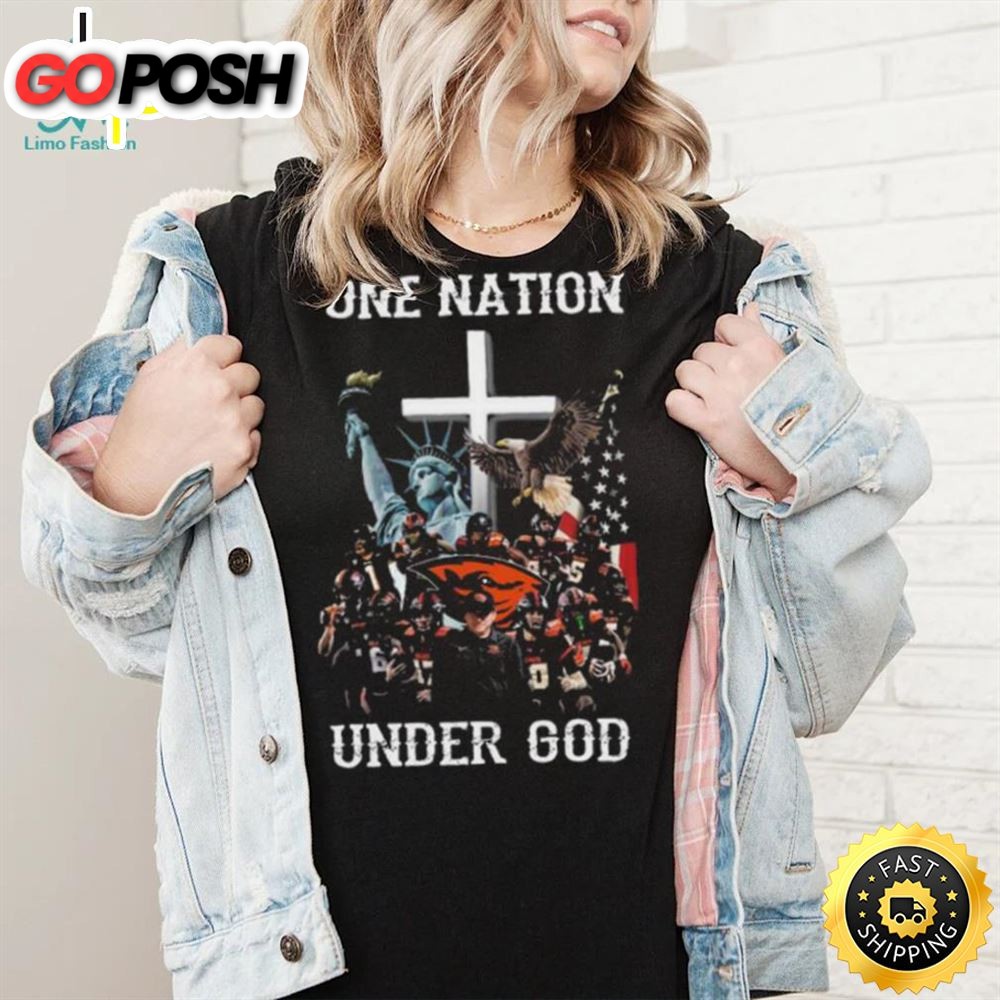 Oregon State Beavers One Nation Under God Oregon State Beavers American Flag 2025 Shirt