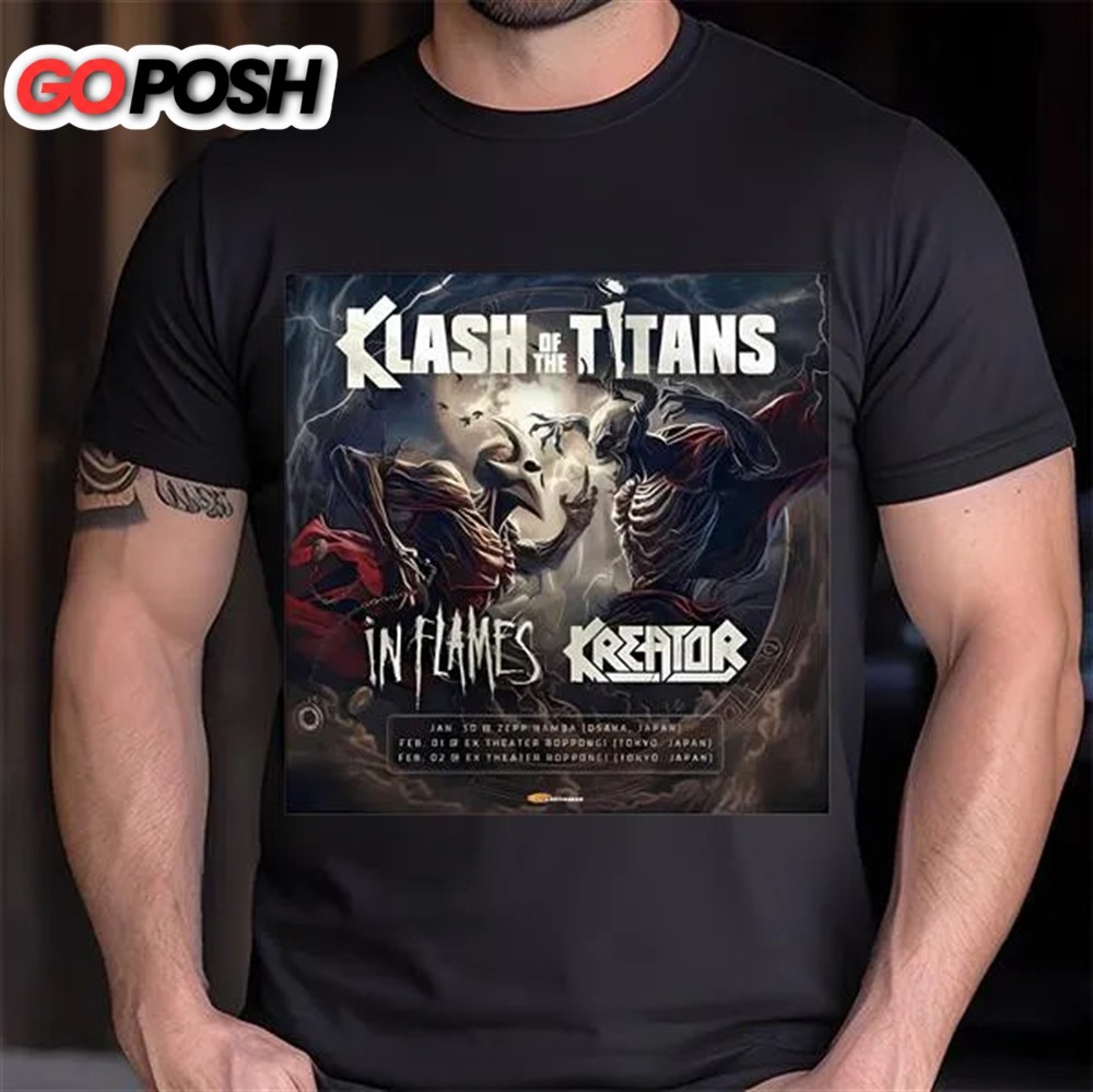 Original In Flames Kreator Klash Of The Titans Tour 2025 Shirt