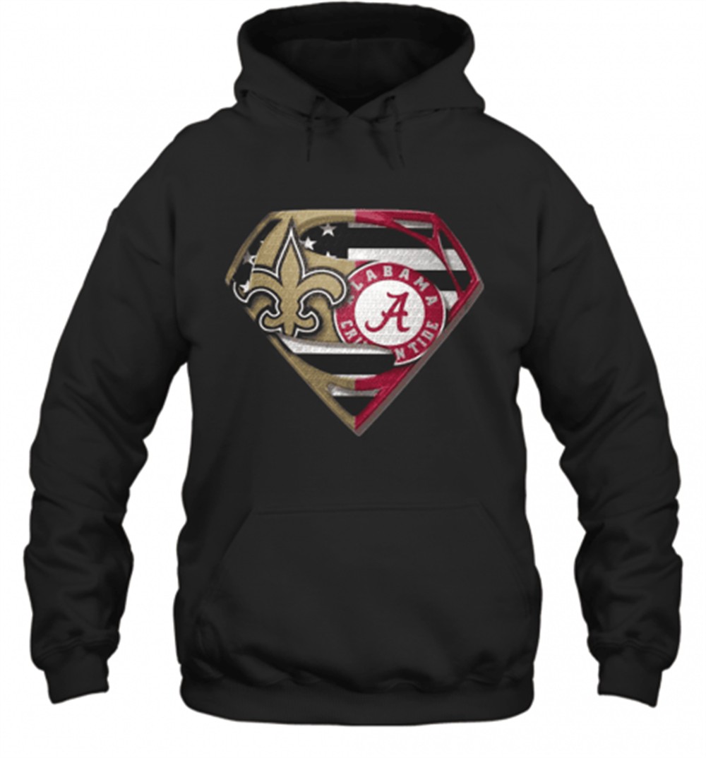 Orleans Saints And Alabama Crimson Superman T-Shirt