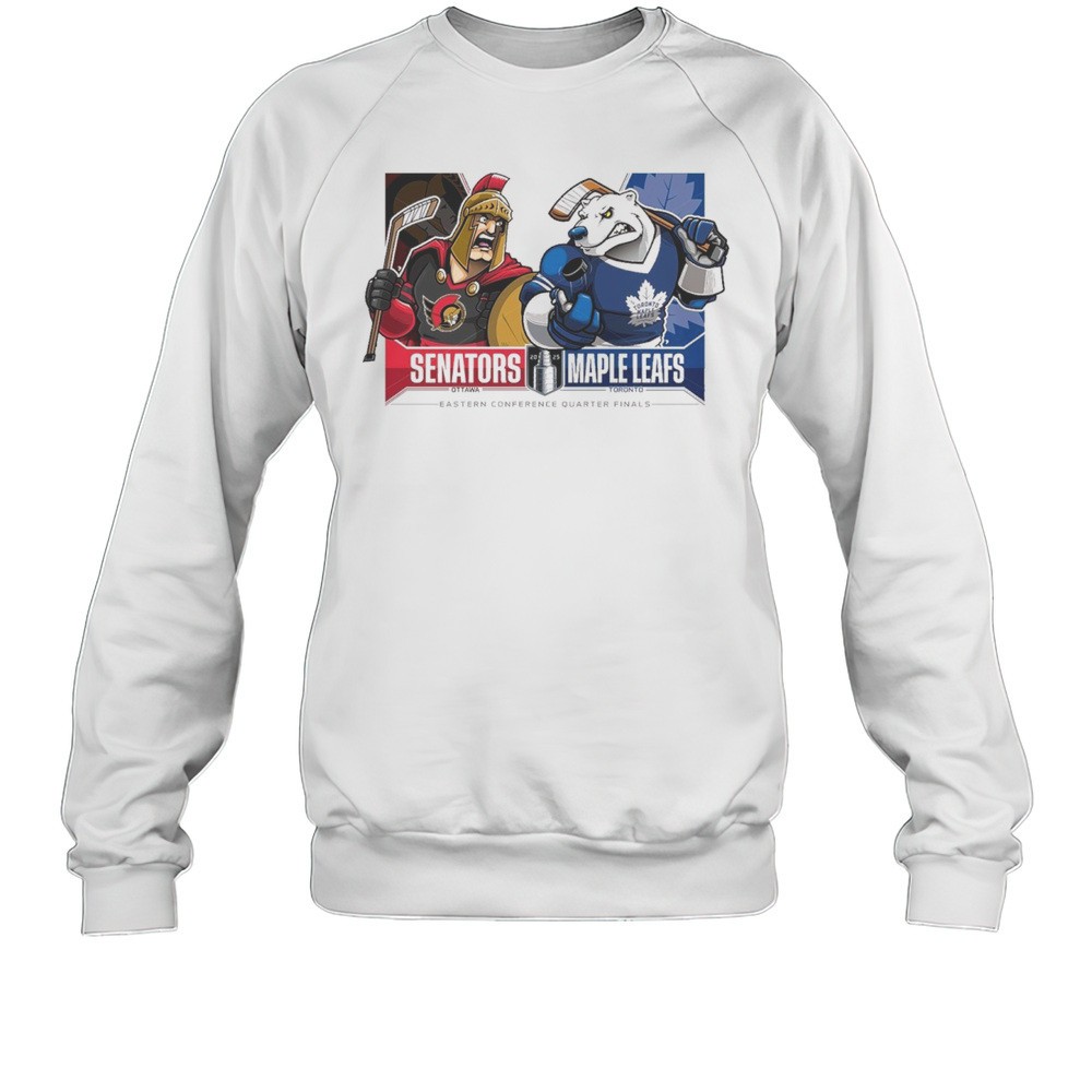 Ottawa Senators Vs Toronto Maple Leafs 2025 Stanley Cup Playoffs Western Conference Quarter Finals Mascot T-shirt