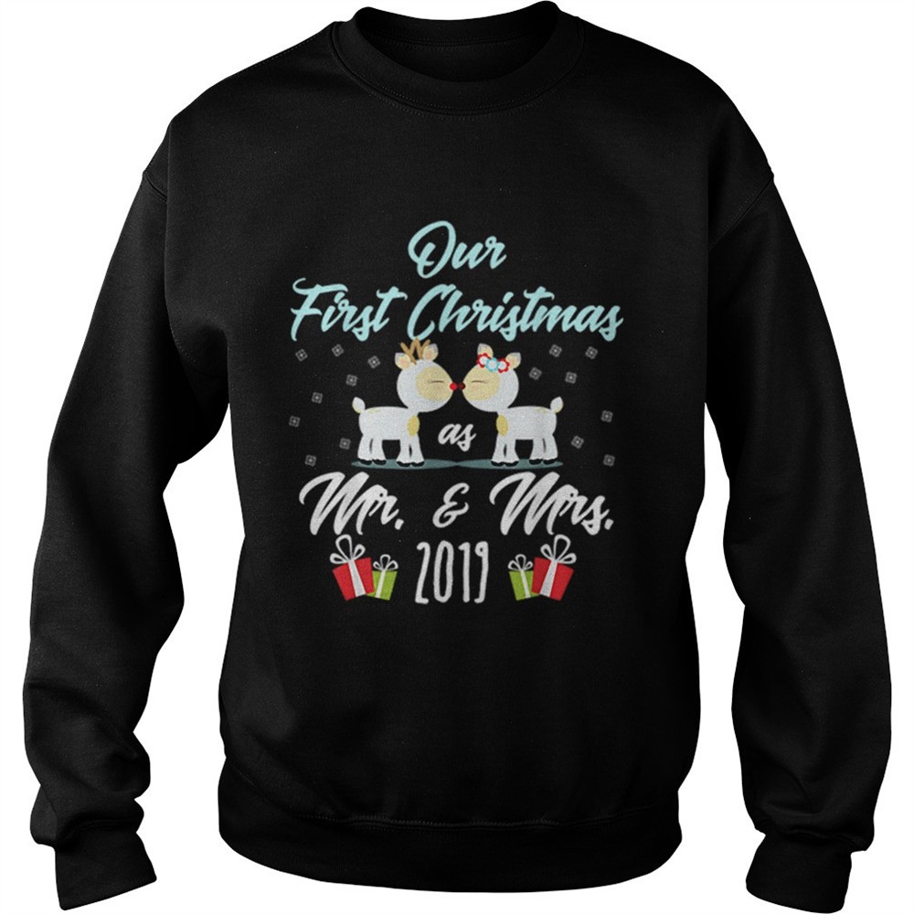 Our First Christmas As MrMrs 2019 Newlyweds Gift shirt