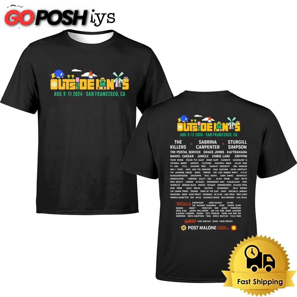 Outside Lands Music Festival Aug 9-11 2024 Golden Gate Park Unisex T-Shirt