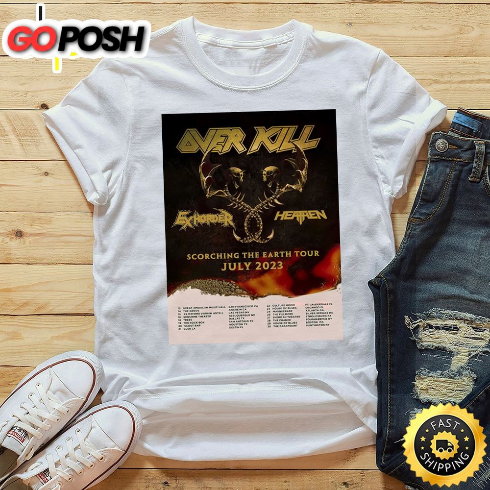 Overkill July 29 Tour 2025 Boston House Of Blues Etats-Unis Unisex T-Shirt