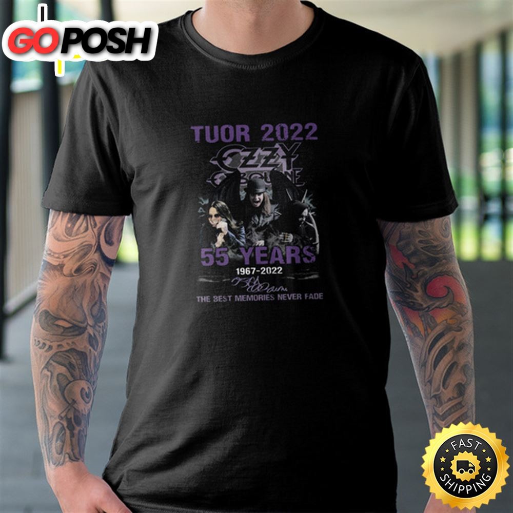 Ozzy Osbourne Tour 2025 Black Sabbath 55 Years 1967-2025 The Best Memories Never Fade Signatures T-shirt