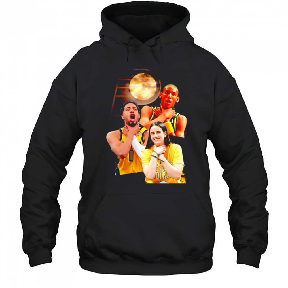 Pacers Logo Reggie Miller Tyrese Haliburton Caitlin Clark Choke Pose Meme Shirt