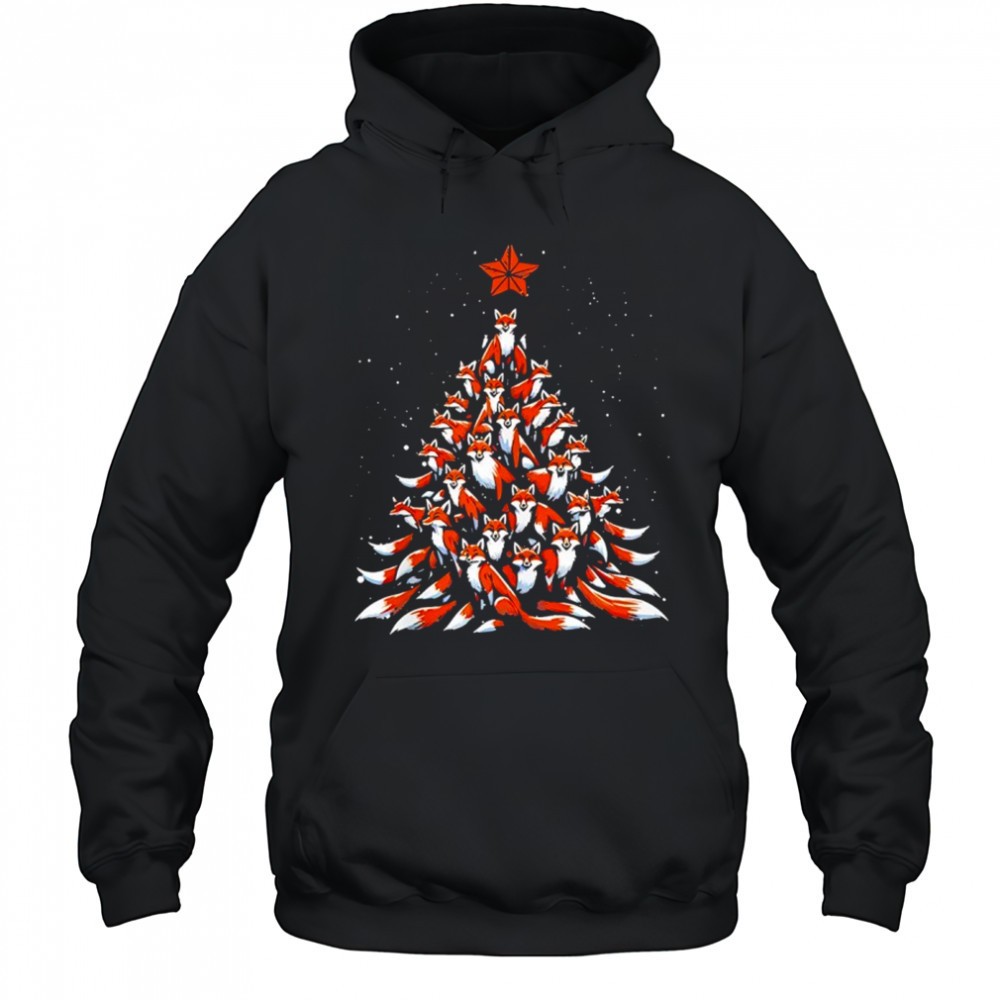 Pack of foxes Christmas tree shirt
