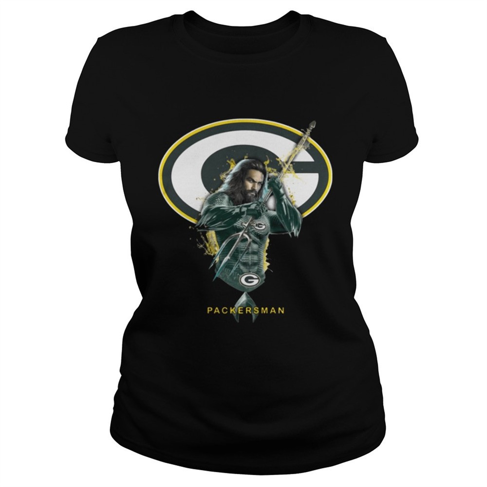 Packersman Aquaman And Packers Football Team T-Shirt