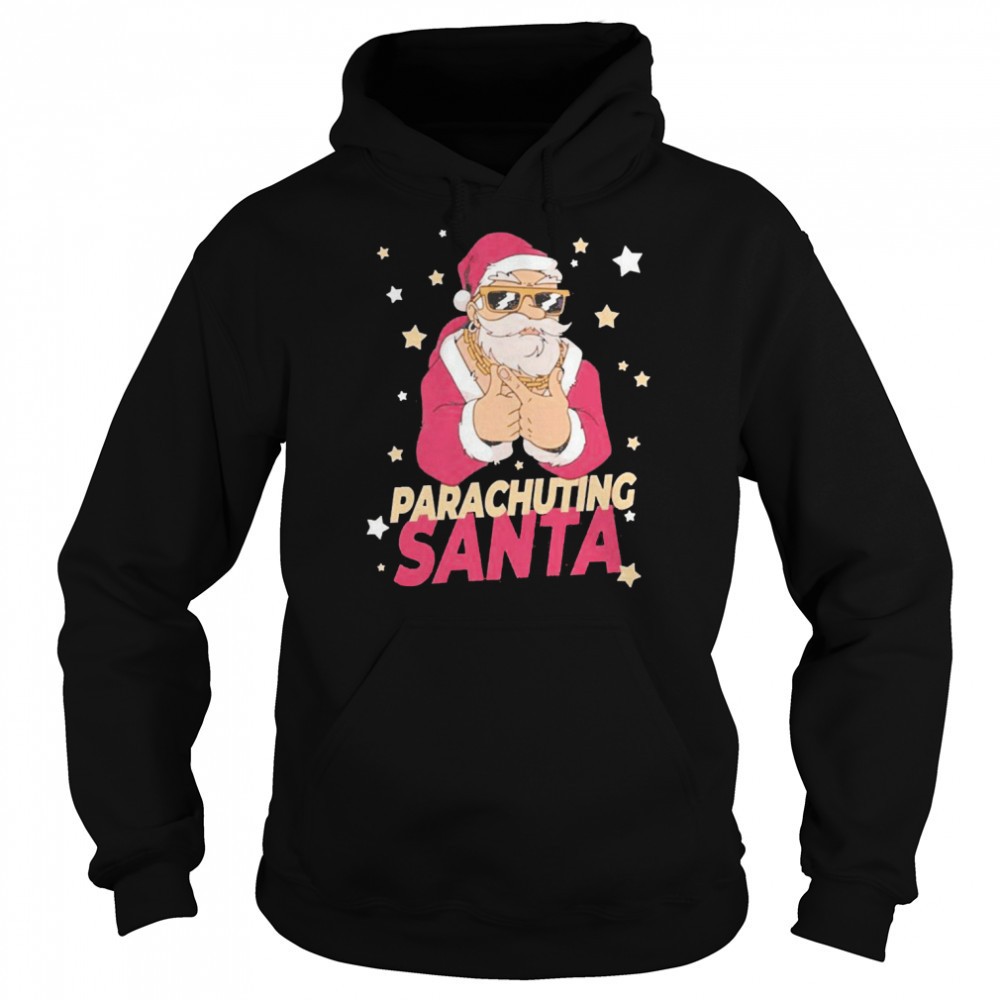 Parachuting Santa Claus Christmas Holiday Parachuting Sweater Shirt