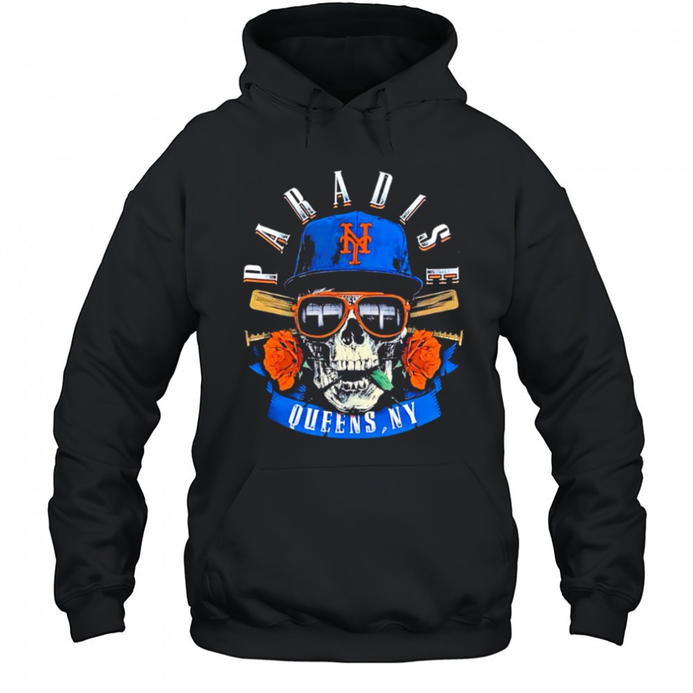 Paradise Queens Ny Baseball Skull Sunglasses Rose shirt
