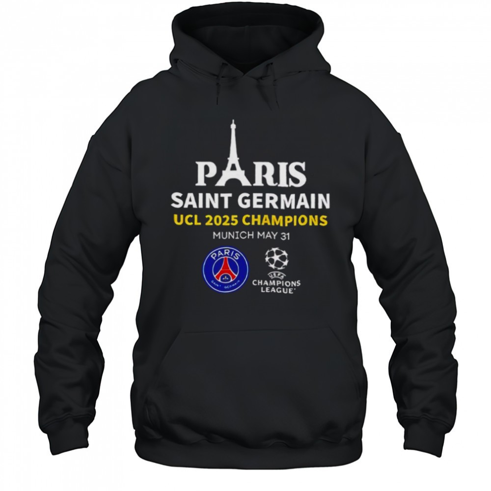 Paris Saint Germain UCL 2025 Champions Munich may 31 T shirt