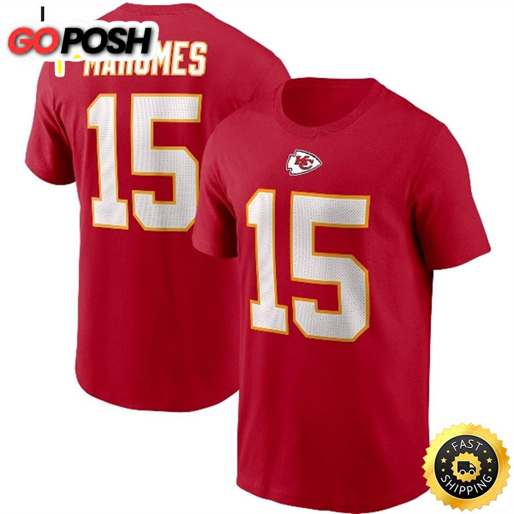 Patrick Mahomes Kansas City Chiefs Name & Number Red T-shirt