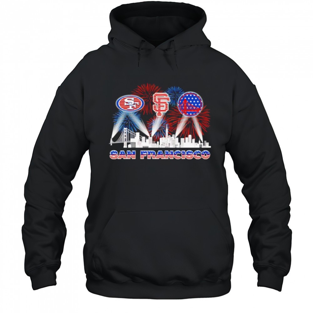 Patriotic skyline San Francisco sports shirt