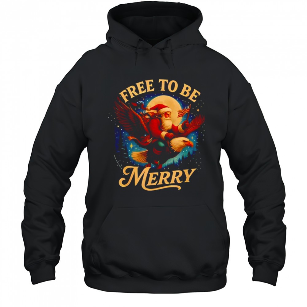 Patriotic USA Merry Christmas Santa Riding Eagle shirt