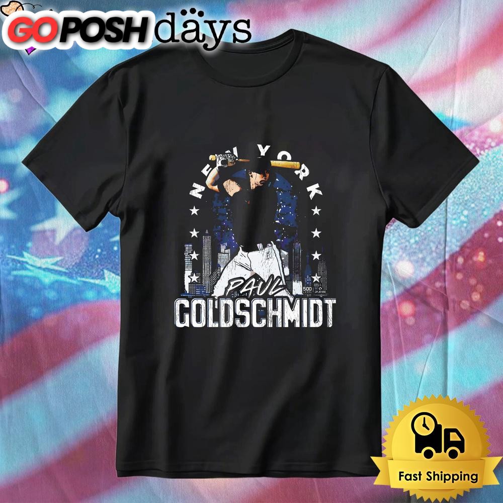 Paul Goldschmidt New York Baseball Night Skyline Gritty T-Shirt