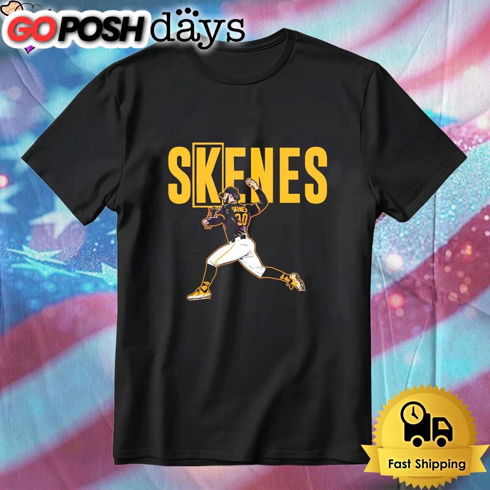 Paul Skenes K Sign Pitching Pose Black And Yellow Baseball T-Shirt