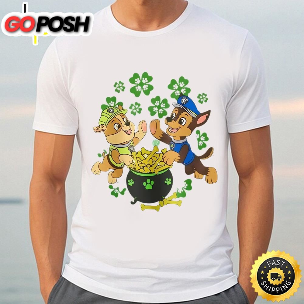 Paw Patrol Chase Rubble Lucky Dog St. Patricks Day T-Shirt