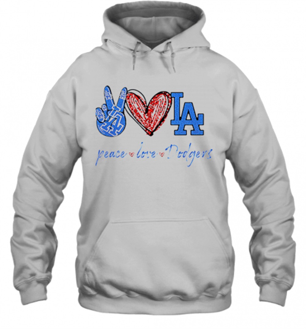 Peace Love Dodgers Logo T-Shirt