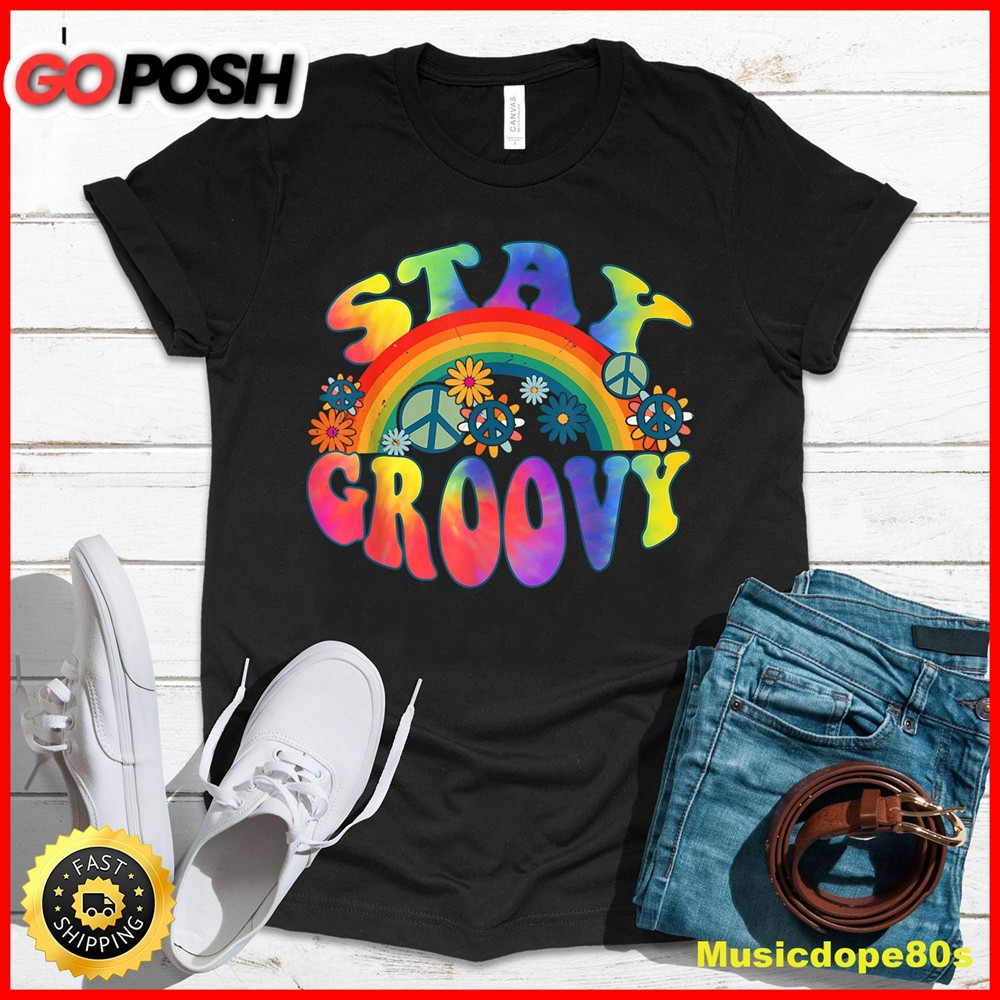 PEACE SIGN LOVE 60s 70s Tie Dye Hippie Halloween Costume T-Shirt