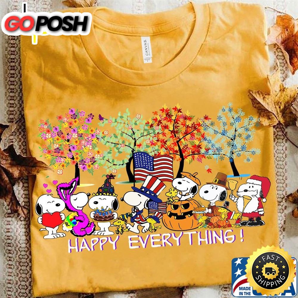 Peanuts Character Dog Happy Everything Shirt Gift For Thanksgiving Day Unisex