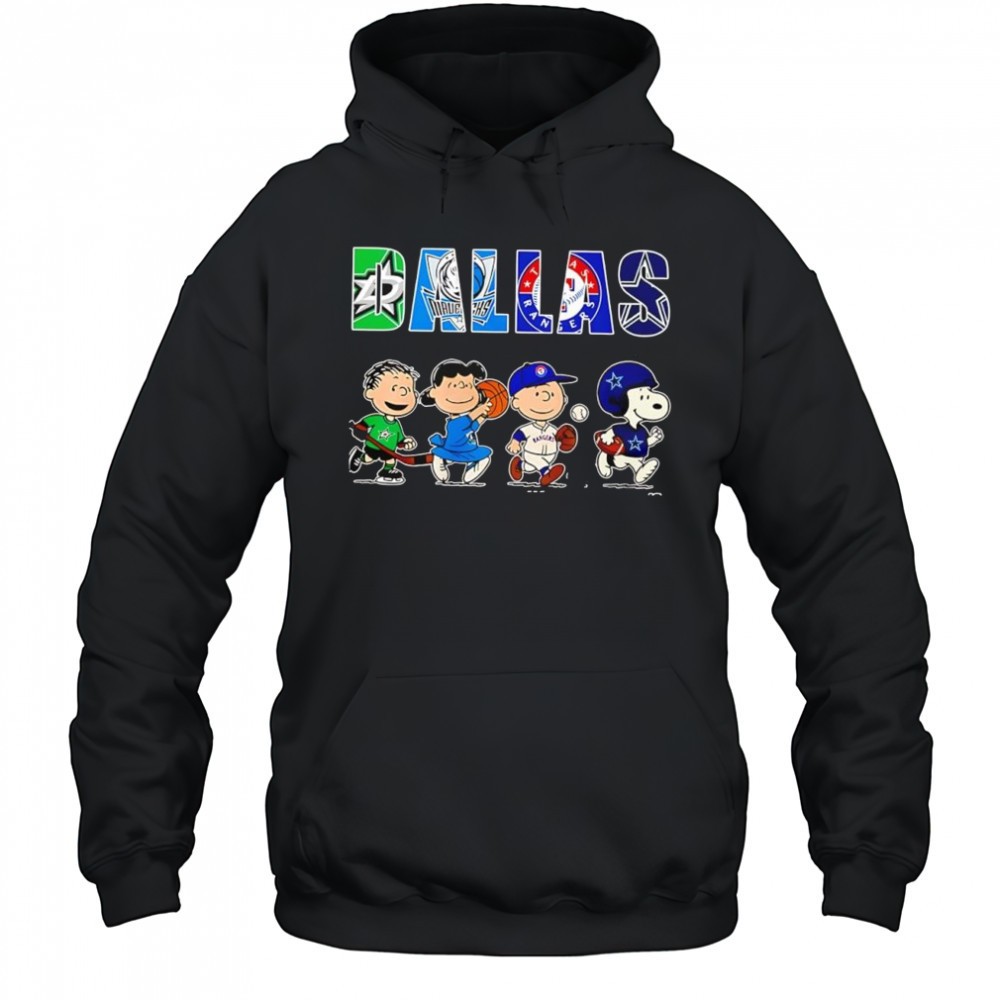 Peanuts characters x Dallas Stars Dallas Mavericks Texas Rangers Dallas Cowboys sports teams shirt