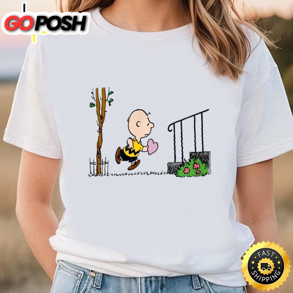 Peanuts Charlie Brown Runs With Valentine T-Shirt