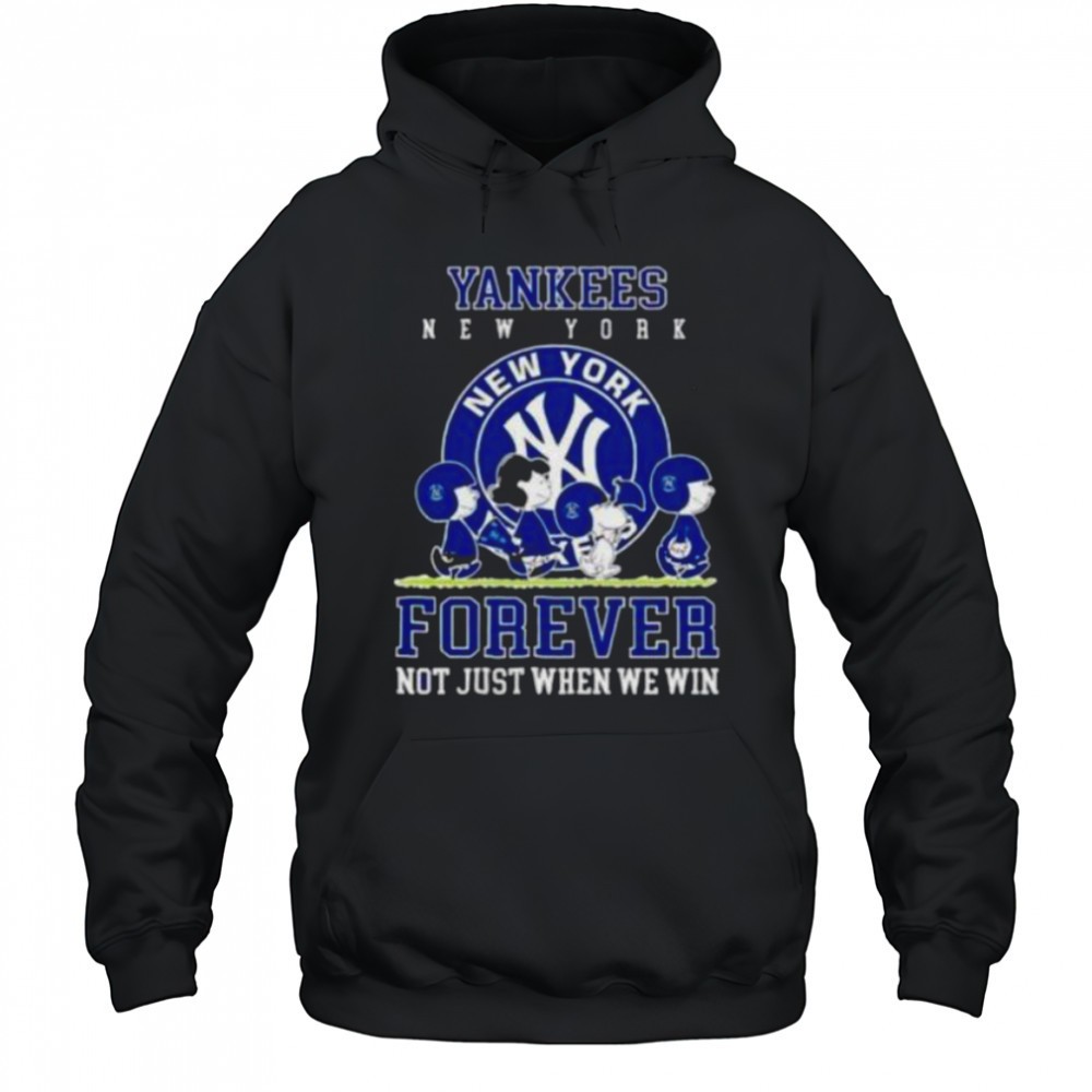 Peanuts Charlie Brown Snoopy New York Yankees baseball forever not just when we win shirt