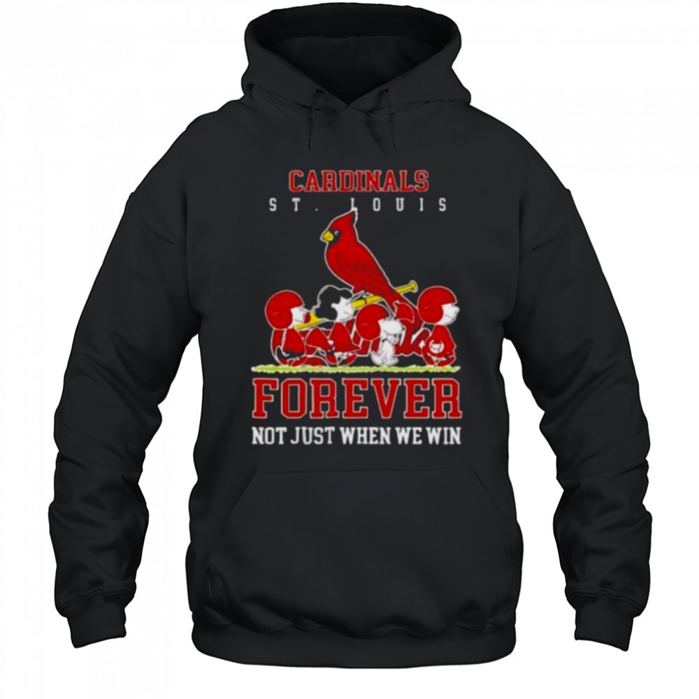 Peanuts Charlie Brown Snoopy St Louis Cardinals baseball forever not just when we win shirt