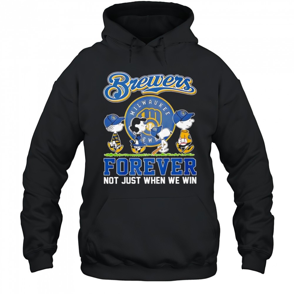 Peanuts comic x Milwaukee Brewers forever not just when we win shirt